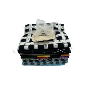 Benartex Sewing Prints 10 Fat Quarters Cotton‎ Fabric Blues Black - New Bundle